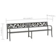 thumbnail image 4 of vidaXL Twin Garden Bench 246 cm Grey Steel, 4 of 5