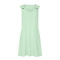 thumbnail image 3 of Meichang Womens Eyelet Dresses O Ring Shoulder Scoop Eyelet Dresses Solid Loose Fit Sleeveless Mini Dresses Summer Casual Work Dresses Sundresses Mint Green S, 3 of 5