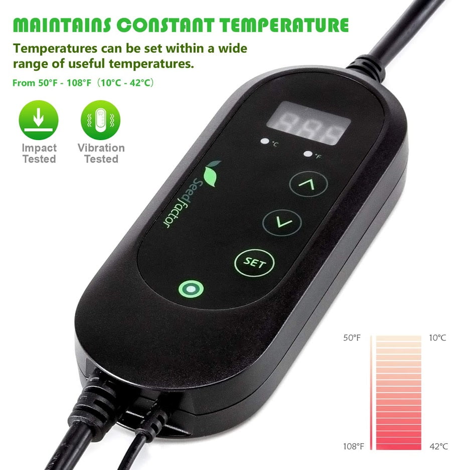 Seedfactor Seedling Heat Mat Seed Germination Pad Mat with Thermostat Controller