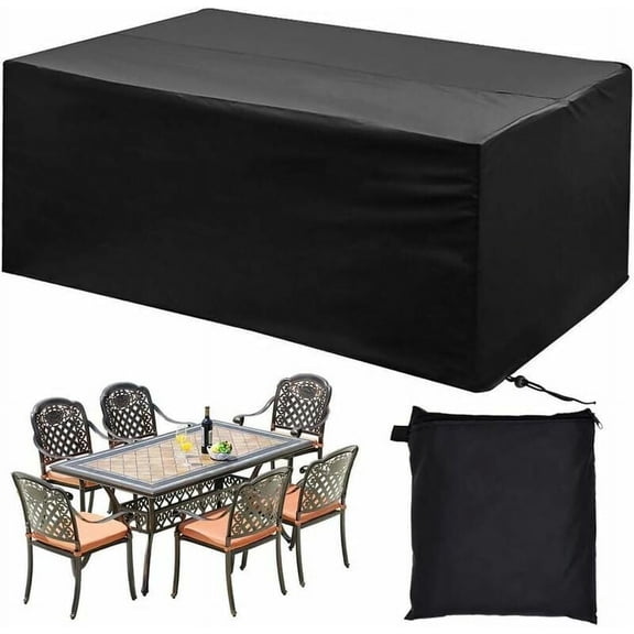 Square 43x43x33in Patio Furniture Covers, Outdoor Dining Table Set Heavy Duty Waterproof Material Full Protection For Patio Table And Chairs Easy To Use With Drawstring And Toggle