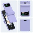 thumbnail image 2 of for Samsung Galaxy Z Flip 4 Case with Spring Hinge Protection, Shockproof with Credit Card Holder ID Card Protective Cover Z Flip 4 Phone Case for Samsung Galaxy Z Flip 4 5G, Purple, 2 of 7
