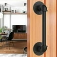 thumbnail image 3 of Sturdy Cast Iron Pipe Barn Door Handle, Matte Black Antirust Coating For Easy Installation And Multi-application, 3 of 5