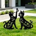 thumbnail image 6 of DefiDgd 2pcs Metal Cat Garden Stakes Black,Silhouette Style Yard Decor with Butterfly and Floral Cutout Design for Outdoor Lawn Flower Bed Patio Porch Pathway Home Decoration(BB), 6 of 6