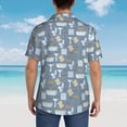 thumbnail image 6 of Haiem Blue Bathroom Printed Hawaiian Shirt for Men - Men’s Casual Beach Summer Shirts - Stretch Fabric with Modern Fit-Small, 6 of 9
