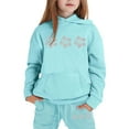 thumbnail image 3 of CHENge Girls Sweatpants Set - 2 Piece Velour Pullover Kids Cute Hoodies Sweatshirt and Jogger Sweatpants Tracksuit Set (7-12), 3 of 7