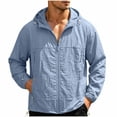 thumbnail image 2 of zejinsd Sun Protection Shirts for Men Thin Breathable Sports Sunscreen Coat Solid Color Long Sleeve Jacket Loose Quick Dry Hooded Tops, 2 of 9