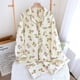 thumbnail image 2 of 2024 Spring and Autumn Women's Pajama Set 100% Cotton Crepe Long sleeved Pants Two piece Cute and Sweet Home Fury Set Ladies, 2 of 4