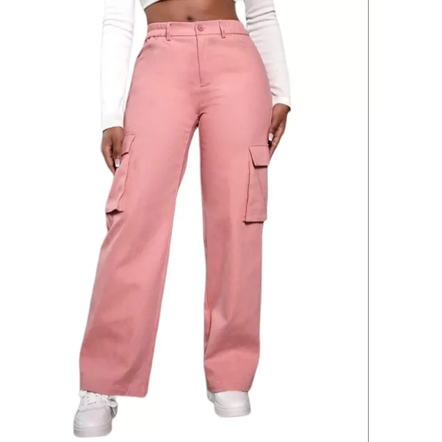 Pantalón Tipo Cargo Recto Para Mujer Color Café
