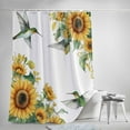 thumbnail image 5 of Shower Curtains for Bathroom-72"x84",Watercolor Sunflower Hummingbird Waterproof Bath Curtain Grommet Shower Curtain Set with Hooks,Spring Floral Plant Leaves Washable Bath Accessories, 5 of 7