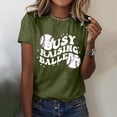 thumbnail image 4 of adviicd Hauts Décontractés pour Femmes T-Shirts à Manches Courtes pour Femmes Col Ras du Cou Amples Décontractés d'Été Basiques T-Shirts Hauts AG,L, 4 of 5