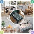 thumbnail image 4 of Green Cartoon Unicorn Flower Pattern Rectangle Tablecloth 60"x84",Waterproof Polyester Rectangle Table Cloth, Wipeable Spillproof Polyester Tablecloth for Dining, Camping, Indoor and Outdoor, 4 of 5