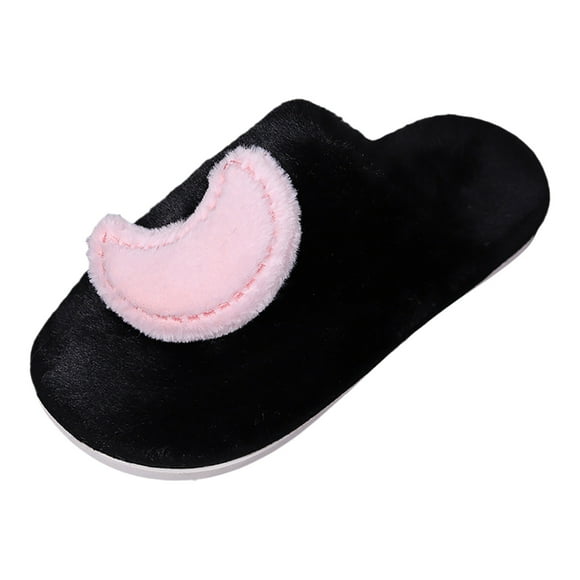 TJAZFJPA Cat Slippers for Women Star Moon Cotton Slippers Girl's Home Indoor Plush Slippers Cute Plush Slippers Slippers for Women Black and Red Boot Slippers Women