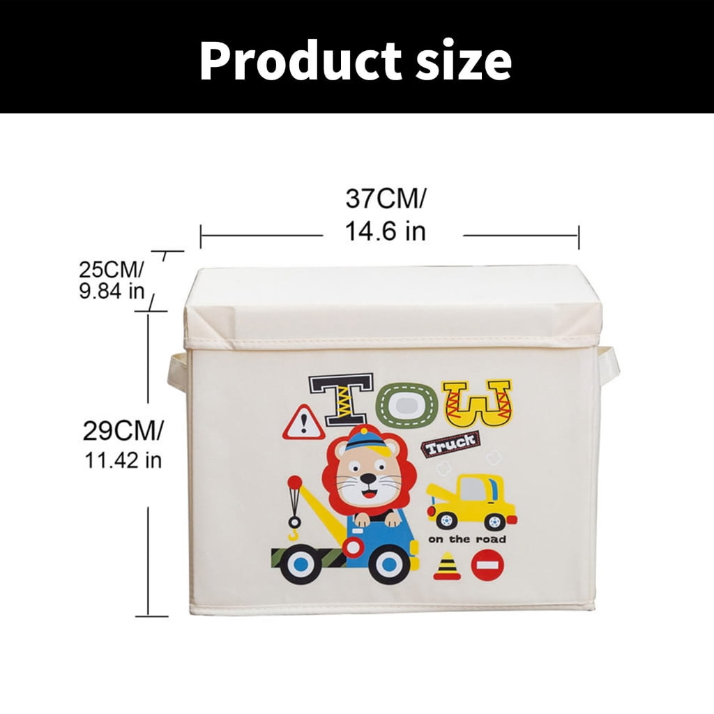 Foldable Kids Bedroom Storage Solution Foldable Toy Box With HandlesAn1ma1Themed Toy Organization Bins