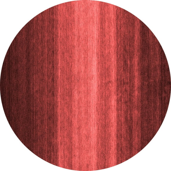 Ahgly Company Indoor Round Abstract Red Contemporary Area Rugs, 3' Round