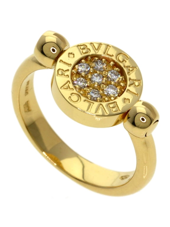 Pre-Owned BVLGARI Flip Diamond Ring - 18K Yellow Gold Women's