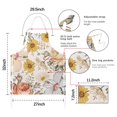 thumbnail image 7 of Pioneer Flower Floral Print Pattern Apron-Garden Aprons for Women with Pockets-Cotton Linen Waterproof Kitchen Cooking Gardening Aprons Adjustable for Kitchen,Cooking,BBQ and Salon 33x27 Inch, 7 of 7