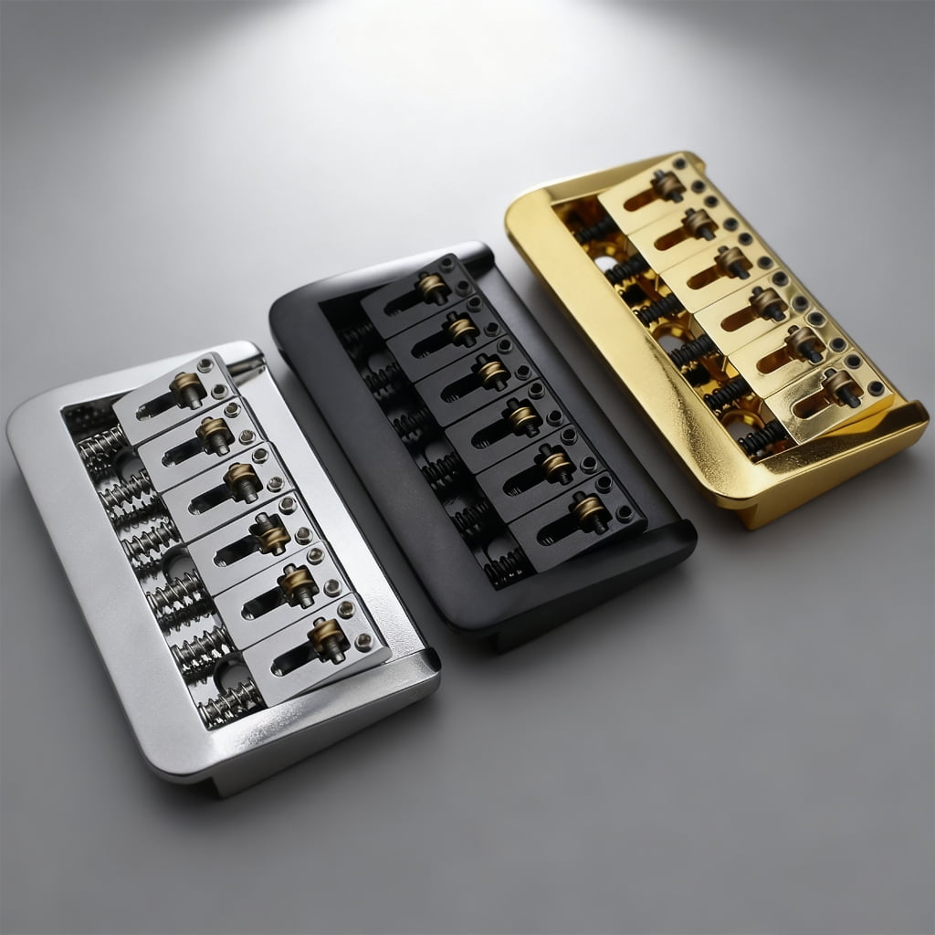 Metal Guitar Bridge Metal Texture for 6 String Electric Guitars Adjustable 10.5mm String Spacing Easy Installation