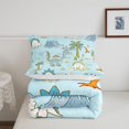thumbnail image 4 of meiyoeat Cartoon Dino Twin Comforter Sets for Kids, Tropical Spinosaurus Wildlife Bedding Set, Sky Blue, Reversible, 2pcs, 1 Comforter and 1 Pillowcase, 4 of 6