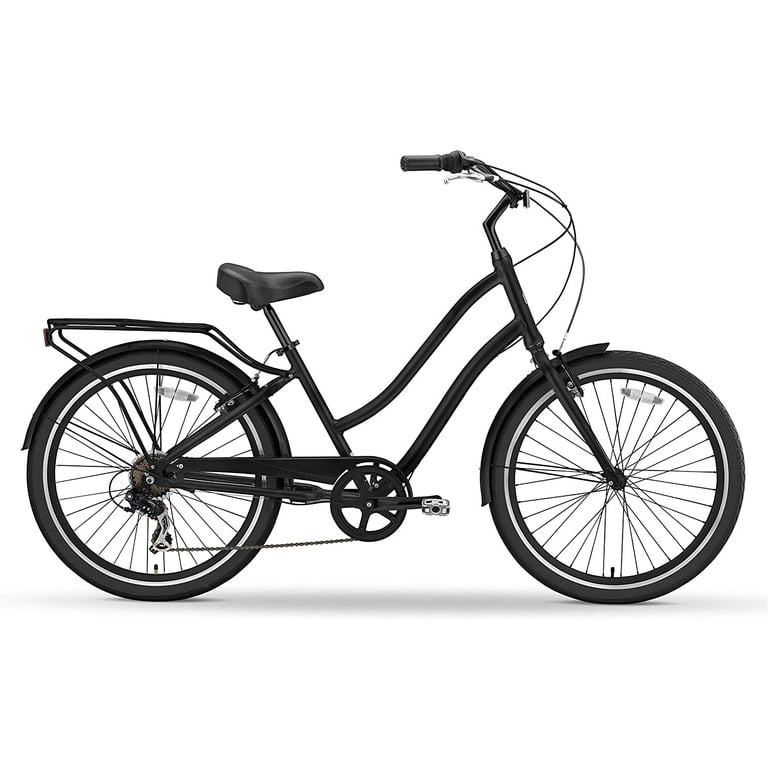 sixthreezero Every Journey Men s 21 Speed Step Through Touring Hybrid Bicycle 26 In. Wheels Matte Black Walmart