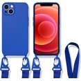 thumbnail image 1 of HAHDAXIA Crossbody Lanyard Case Compatible with iPhone\u200212 Pro, Lens Protection Soft Silicone Shockproof Protector Case with Adjustable Shoulder Strap Removable Neck Strap (Nevy Blue, iPh, 1 of 7