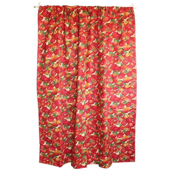 Cotton Curtain Fruits Print 58 Inch Wide Allover Apples Beige