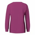 thumbnail image 5 of Crewneck Sweatshirts for Women Solid Color Long Sleeve Shirts O-Neck Pullover Tops, 5 of 5