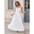 thumbnail image 3 of Vestido largo XinFsh Summer Spaghetti sin espalda con recorte en la espalda, blanco, 3 of 5