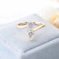 thumbnail image 4 of solitaire jewels 2TCW Pear and Round Moissanite Toi Et Moi Engagement Ring For Women, 14K Yellow Gold, 4 of 7