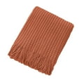 thumbnail image 2 of Meitianfacai Couverture de Canapé Housse de Couverture Couverture de Sieste au Bureau Couverture de Climatisation Couverture Tricotée à Franges Couverture de Sieste Couverture de Bout de Lit, Brun, 2 of 6