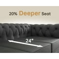 thumbnail image 4 of Morden Fort Linen Chesterfield Sofa, Accent Club Chair Charcoal Grey Living Room Chair, 4 of 6