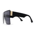 thumbnail image 4 of Oversize Rectangle Shield Flat Top Mob Sunglasses All Black, 4 of 4