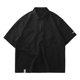 thumbnail image 5 of Blusa y camisa de manga corta con cuello vuelto para hombre, de color liso, holgada, informal, con bolsillo y cremallera, de poliéster., 5 of 5