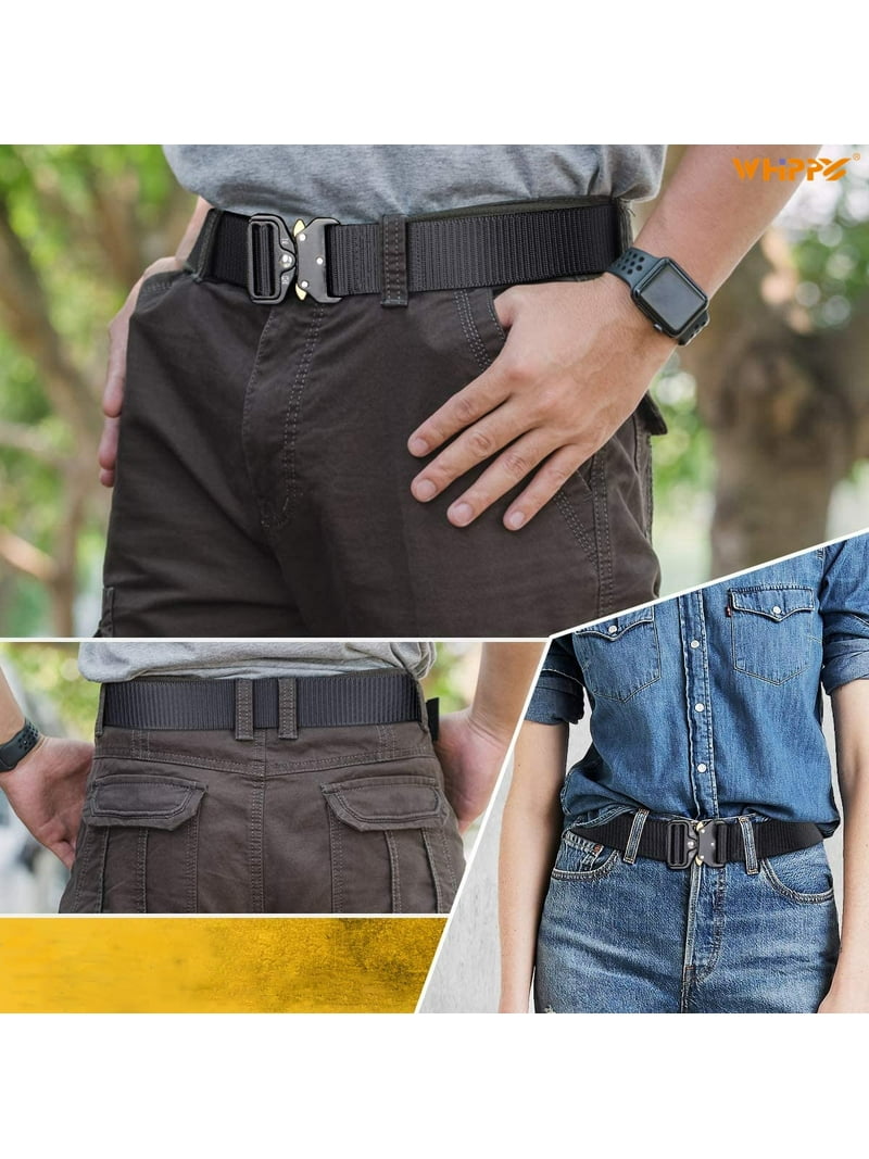 Whippy Nylon Belt for Men, Black Web Belt, Heavy Duty Quick