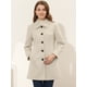 thumbnail image 3 of Abrigo de invierno para mujer Cuello de piel sintética Abrigo largo cálido beige XS, 3 of 6
