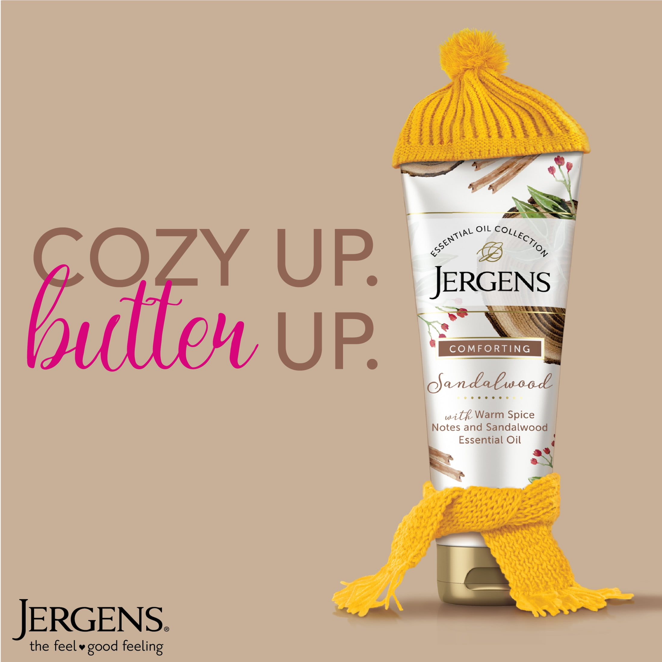 (5 pack) Jergens Hand and Body Lotion Butter with Sandalwood Essential Oils, Dry Skin Moisturizer, 7 oz