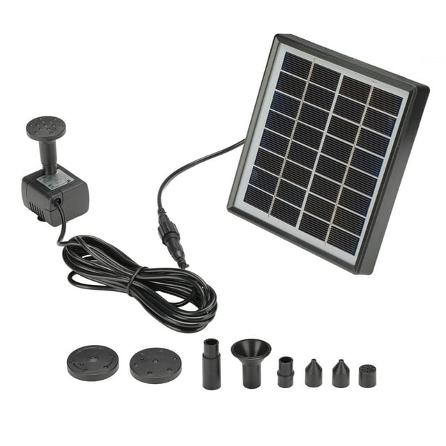 Senjay Solar Fountain ,Solar Fountain Energy Saving High Efficiency Black Solar Fountain For Garden Bird Bath Small Pond 2W,Solar Powered Fountain