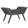 thumbnail image 1 of Modern Fabric and Solid Wood Bench - Grey and Black, 1 of 7