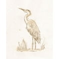 thumbnail image 2 of Vess, June Erica 20x24 Gold Ornate Wood Framed with Double Matting Museum Art Print Titled - Sepia Heron III, 2 of 4