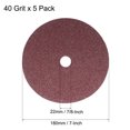 thumbnail image 2 of Uxcell 40 Grit Oxide Resin Discs Center Hole Sanding Grinding Discs Aluminum Brown 5Pcs, 2 of 4