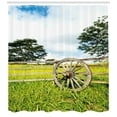 thumbnail image 3 of Ambesonne Wagon Wheel Shower Curtain, Green Meadow, 69"Wx75"L, Multicolor, 3 of 3