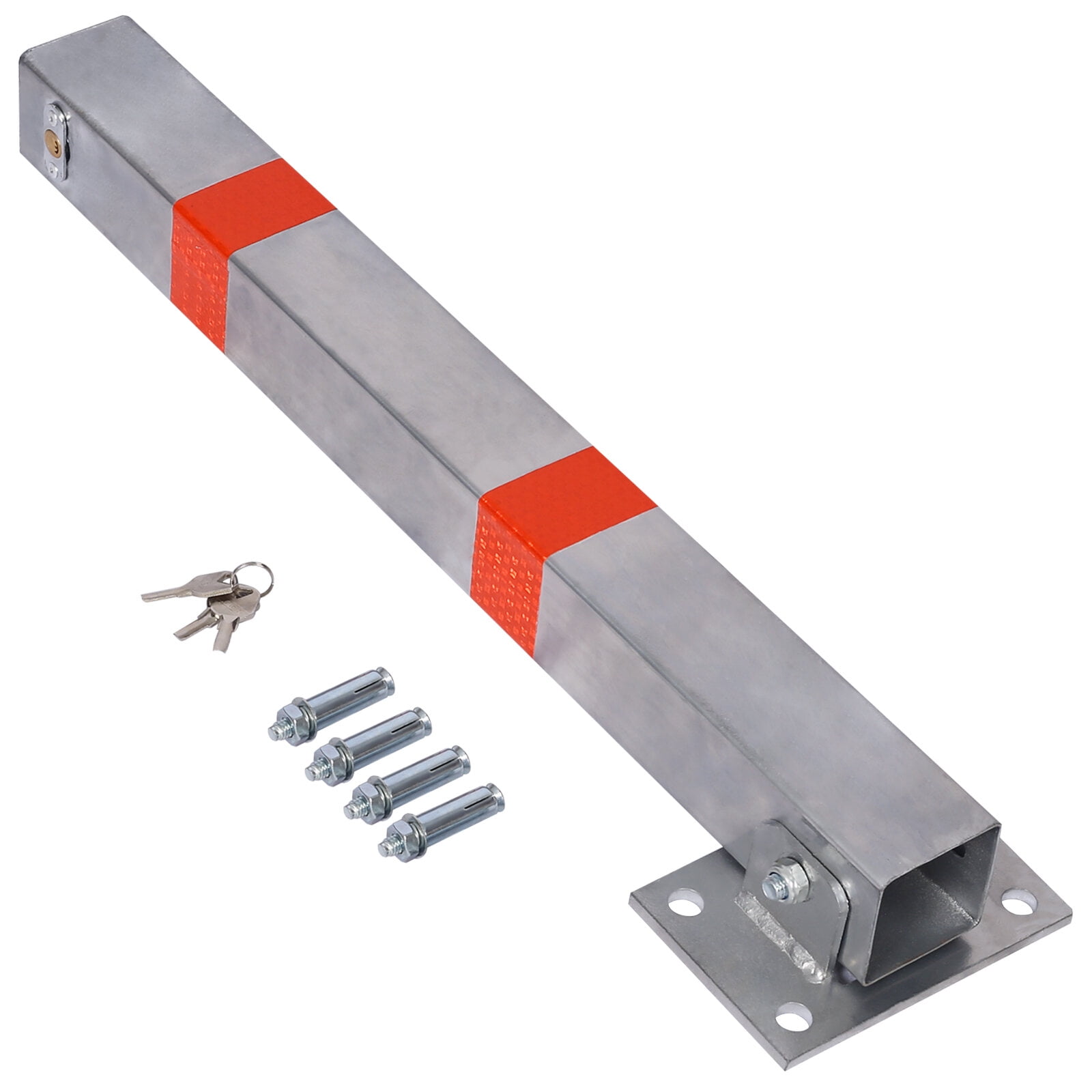 , Parking bollard,pole barrier with lock ,car parking protection posts,home garage street decor ,parking barrier Square gray, Gray ,Steel ,