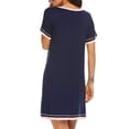 thumbnail image 2 of Sleepwear Womens Nightgown Cotton Sleep Shirt Dress Round Neck Short Sleeve Nightdress, 2 of 6