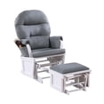 thumbnail image 6 of Miekor Furniture Glider Chair w Ottoman Gray Microfiber Luxurious Gliding Motion Chair Plush Cushion Seat Wooden Base MK6157, 6 of 9