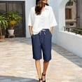 thumbnail image 5 of XINPING Womens Linen Shorts Summer 2026 Casual 7 Inch Cotton Drawstring Baggy Shorts Comfy Elastic Waist Beach Vacation Shorts XXL, 5 of 9