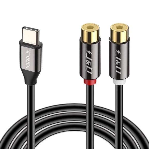 J&D USB-C to RCA Y Splitter Cable 0.6 ft, High-Quality Audio Connection for Amplifiers & Mixers