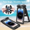thumbnail image 3 of Waterproof Phone Pouch 2 Pack, Cell Phone Waterproof Pouch Double Space, Cell Phone Dry Bags Support up to 8.0'', IPX8 Waterproof Phone Case for Swimming Travel, Adjustable Neck Lanyard Phone Pouch., 3 of 6