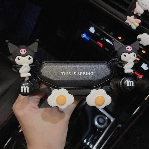 Sanrio-Soporte de teléfono para coche Hello Kitty, Kawaii My Melody Kuromi, salida de aire, gravedad, compatible con teléfonos Samsung, iPhone 13, 12 xuanjing unisex