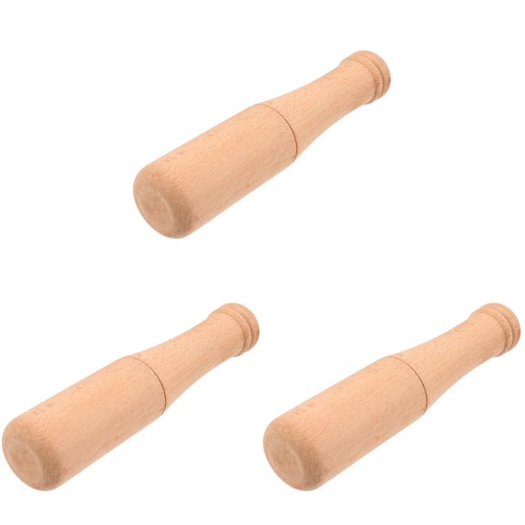 Baweave 3pcs Natural Wooden Pestle Easy Clean Grinding Rod Tool Ergonomic Long Handle Pestle