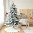 thumbnail image 3 of Gymax 7ft Snow Flocked Decoration Christmas Tree w/LED Lights & PE & PVC Tips, 3 of 10