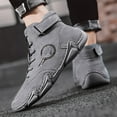 thumbnail image 3 of Quealent Adult Men Fashion Sneakers Mens Sneaker Shoes New Spring and Autumn Men'S Leather Shoes Korean High Top Short Boots Shoe Mens Sneaker Boots Low Top Grey 10, 3 of 5
